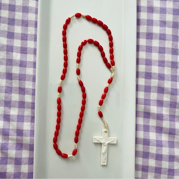 Vintage 1950’s Rosary Bead Necklace - Picture 1 of 4